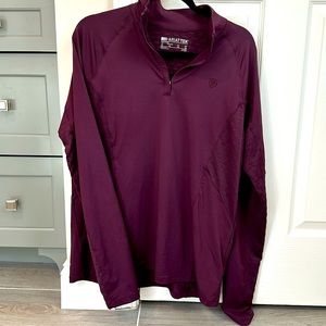 Ariat Tek 1/4 zip long sleeve with pattern under arm/sleeve